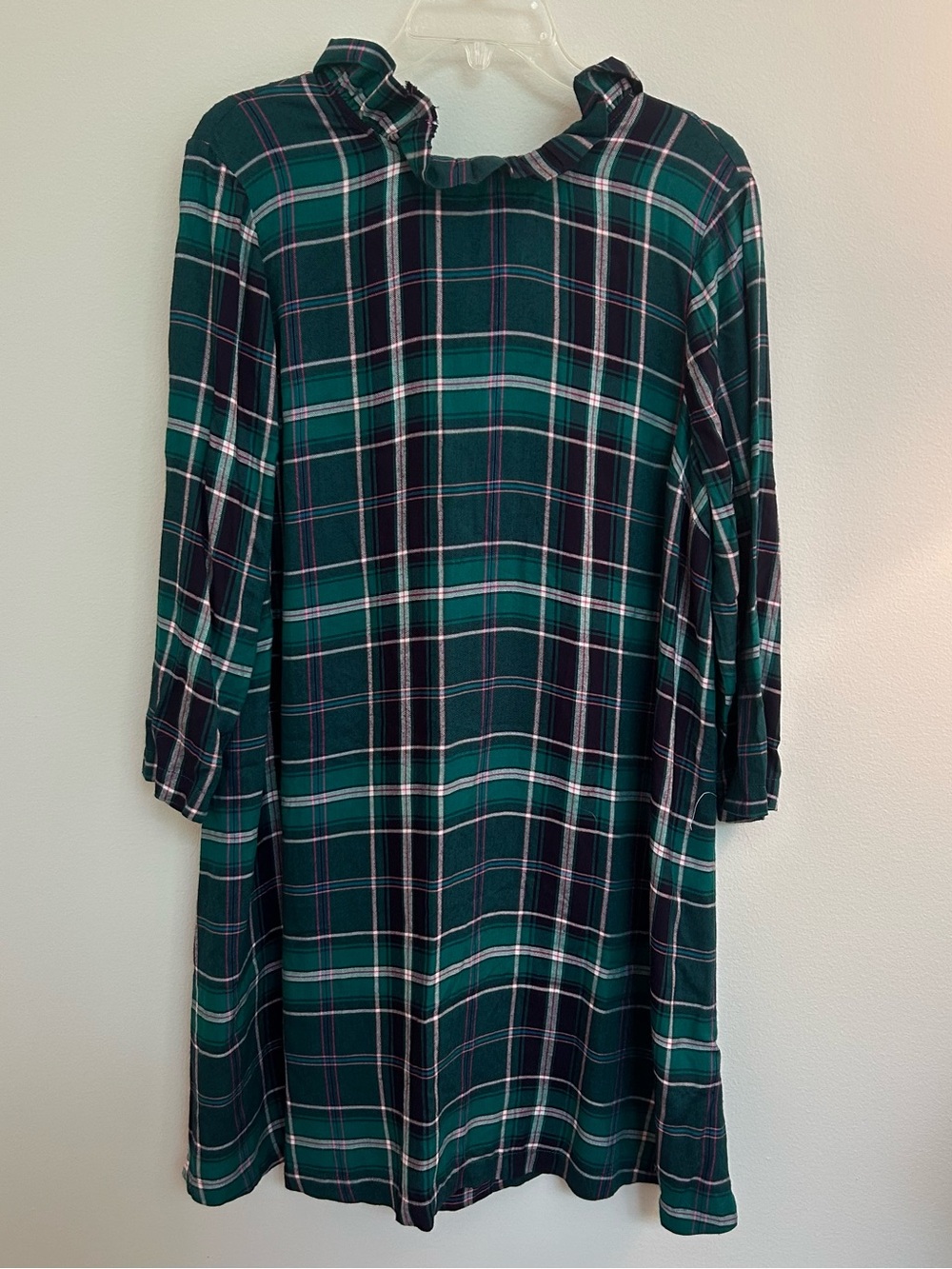 Crown & Ivy women’s petite extra large green Tartan plaid dress NWT Holiday